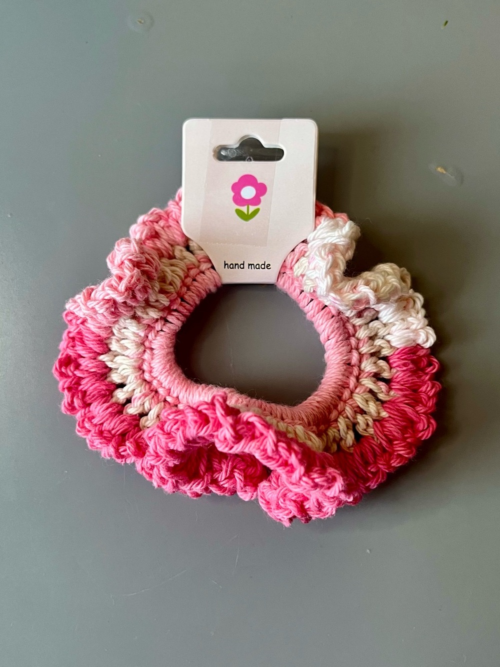 Set of 2 Handmade Crochet Scrunchies - Magenta, Pink, and White Ombre NWT - Picture 7 of 8